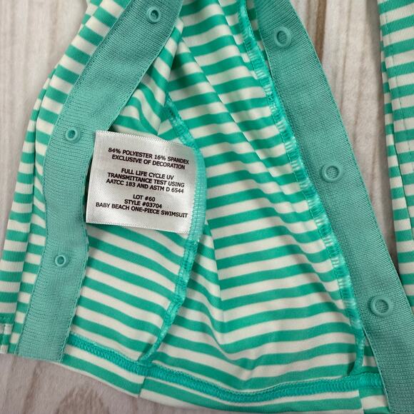 Coolibar 18-24 Months Baby Beach Surfboard Striped Swimsuit UPF 50+ One-Piece - Picture 4 of 4